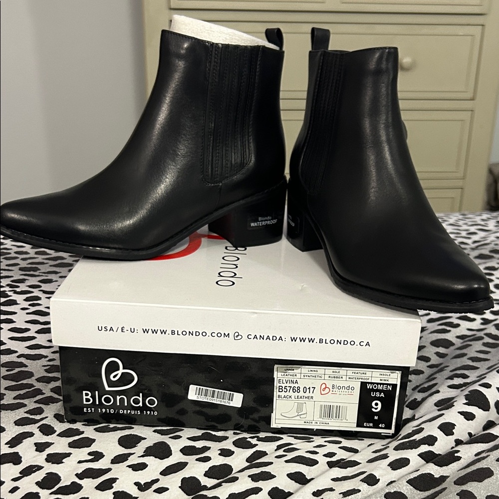 Blondo Sleek Black Leather Ankle Booties